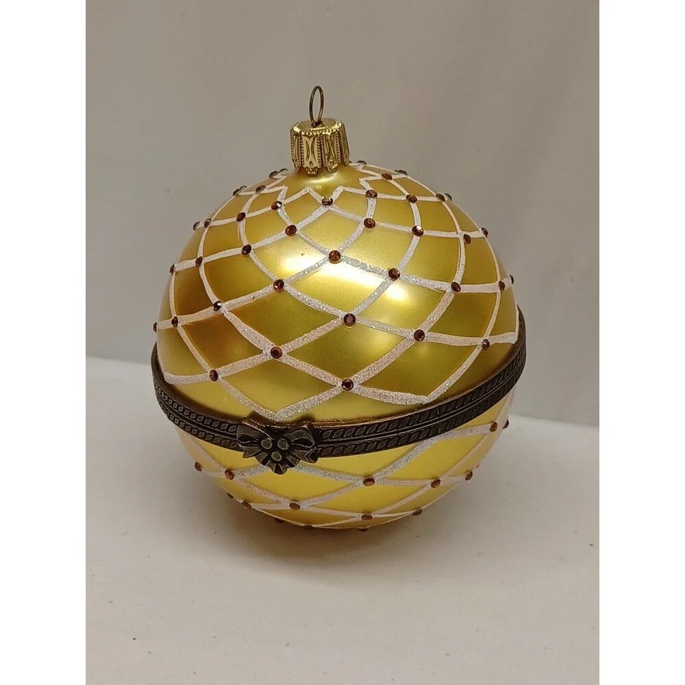 Mostowski Blown Glass Christmas Ornament Komozja Hinged  Read**